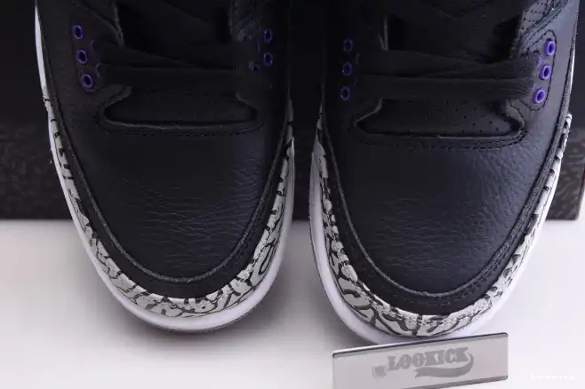 HYPE Black 3 Court CT8532-050 Jordan Air Retro Purple 0612
